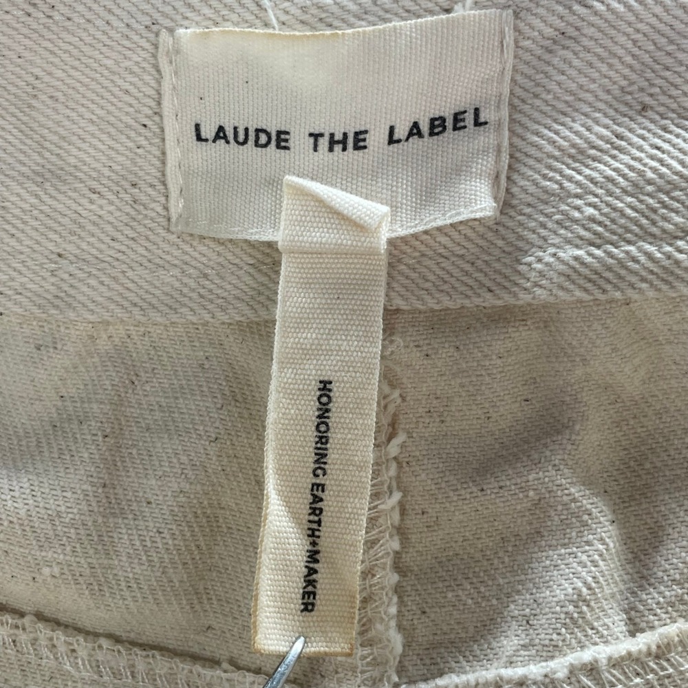 Laude the Label Denim Pants Womens 28 Cream Straight Leg High Rise‎ Sustainable - Picture 9 of 13